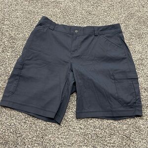 Duluth Trading Shorts Womens 16 Gray Stretch Nylon Hiking Cargo Pocket Trail